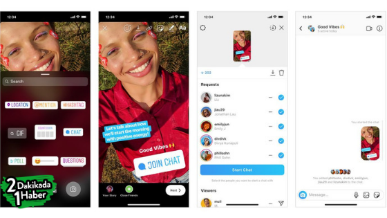 Instragram, insanları daha fazla sohbete çağırıyor.