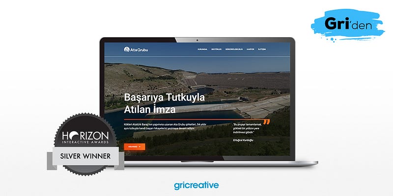 Ata Holding için geliştirdiğimiz web sitesi Silver Award sahibi