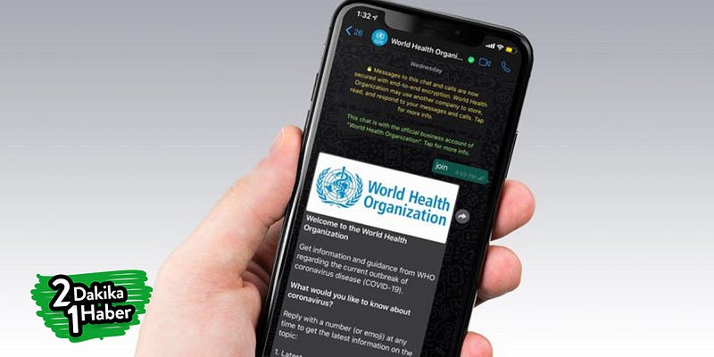 Dünya Sağlık Örgütü’nden WhatsApp Koronavirüs Uygulaması