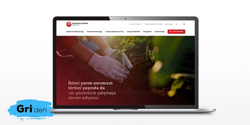 Türkiye Kalkınma ve Yatırım Bankası’nın yeni web sitesi Gricreative’den